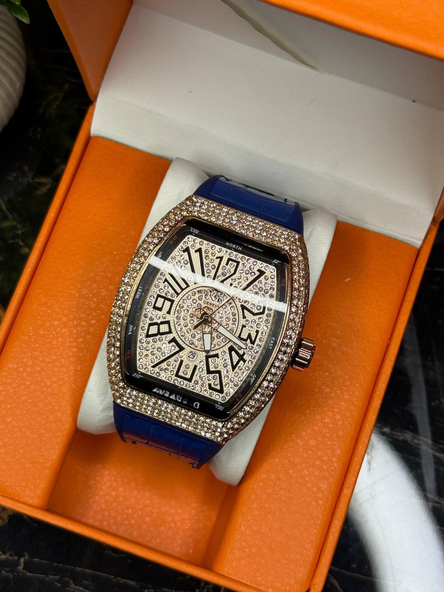 Denvosi by Franck Muller Diamond Bezel – Luxury Watch (Green & Black Dial Options)